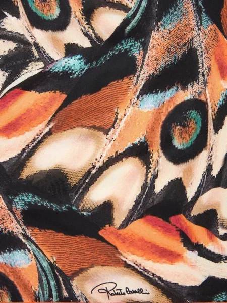Fular Roberto Cavalli cu imagine portocaliu