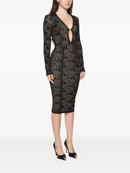 Rochie midi Elisabetta Franchi din dantelă negru