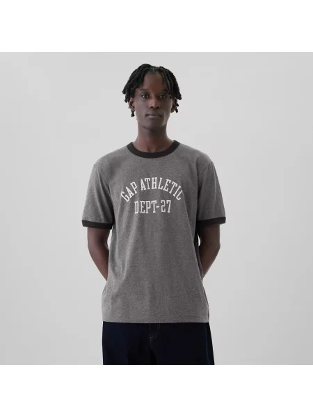Тениска GAP Logo Tee Moonless Night S сиво