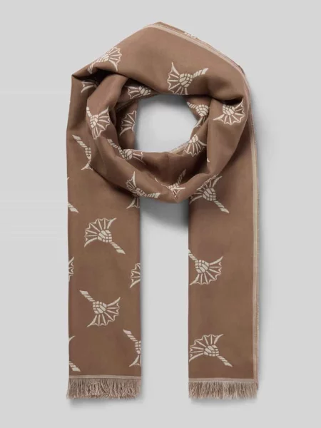 Szal z wystrzępieniami model ‘Feris’ Joop! Collection beżowa