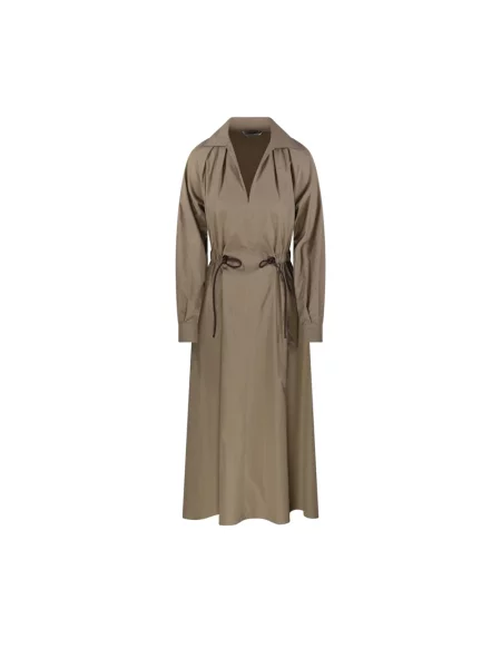 Sukienka bawełniana Max Mara garniturowa zielona