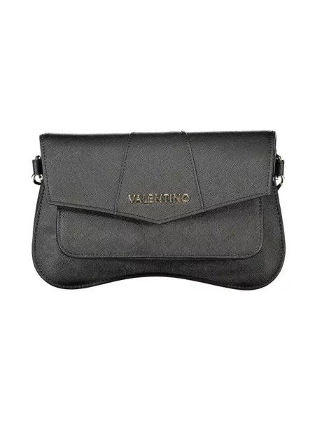 Lniana torebka Valentino Handbags czarna