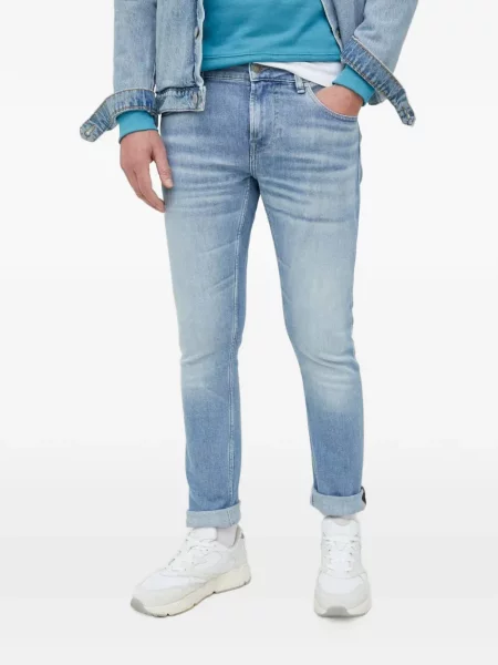 Blugi Guess cu autograf albastru