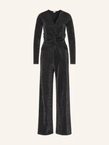 Milano Italy Kombinezon Z Błyszczącą Nicią schwarz czarny