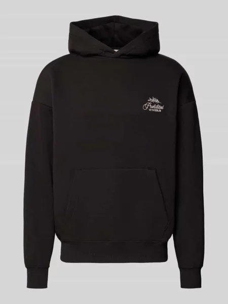 Bluza z kapturem o kroju relaxed fit z mieszanki bawełny z wyhaftowanym logo Prohibited czarna