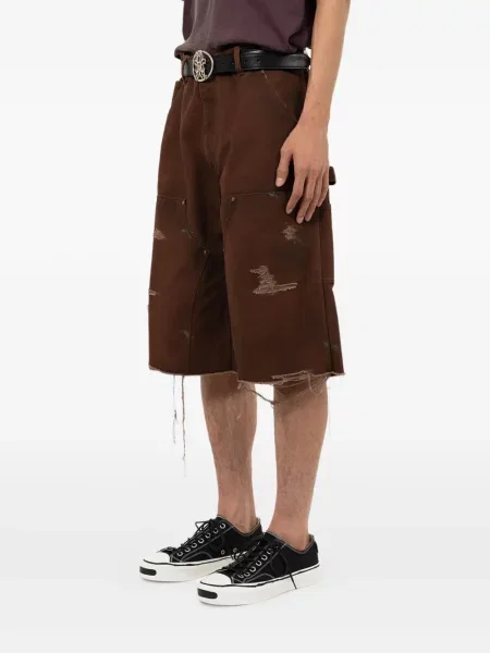 Pantaloni scurți Kamiya zdrențuiți maro