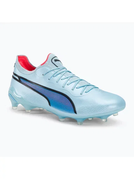 PUMA King Ultimate FG/AG ghete de fotbal pentru bărbați cer argintiu/negru PUMA / foc de orhidee negru