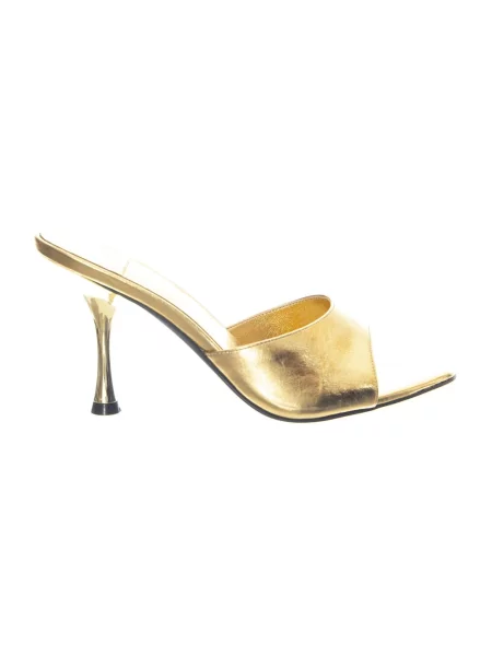 Klapki mules Jeffrey Campbell skórzane żółte