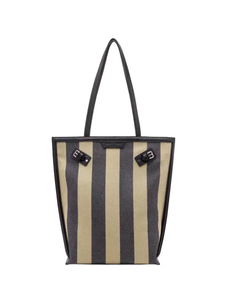 Geantă shopper Proenza Schouler cu dungi din canvas verde