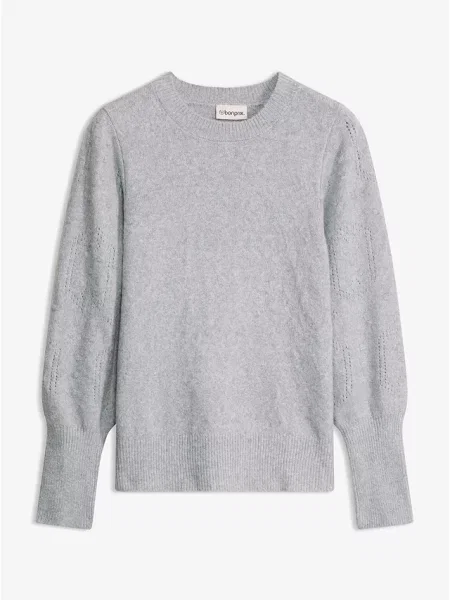 Sweter w ażurowy wzór szary