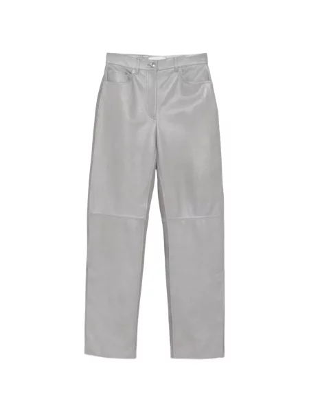Pantaloni Sportmax din piele gri