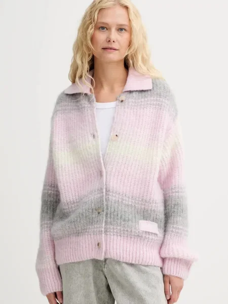 Жилетка с вълна Kenzo дамска от топла материя розово