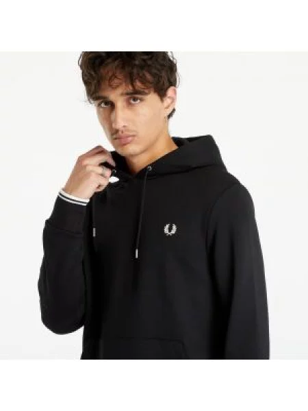 Hoodie Fred Perry με κουκούλα μαύρο