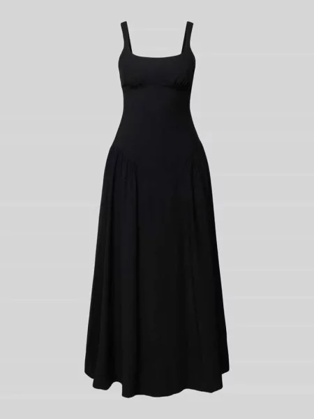 Długa sukienka z okrągłym dekoltem model VIOLA' Topshop czarna