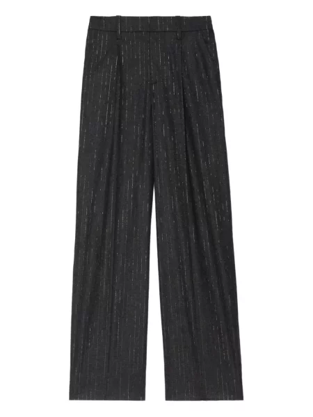 Pantaloni Zadig&voltaire cu dungi plisate negru