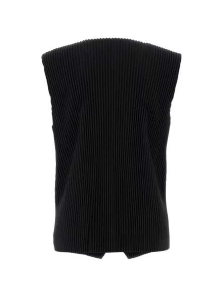 Prsluk Homme Plissé Issey Miyake s V-izrezom crna