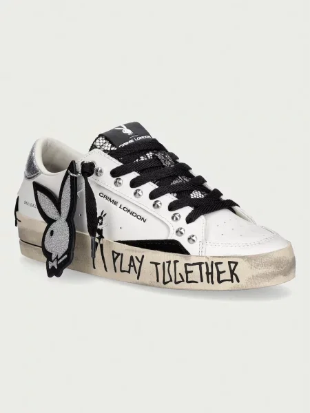 Crime London DELUXE sneakers pentru femei din piele alb