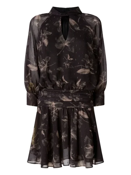 Rochie mini Pinko cu model floral cu imagine de costum negru