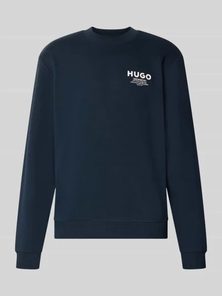 Bluza o kroju regular fit z czystej bawełny model Nespon' Hugo Blue granatowa