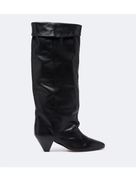 Cizme Isabel Marant din piele drapate negru
