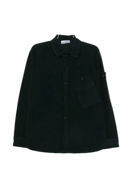 Cămașă Stone Island de catifea cord cu strasuri verde