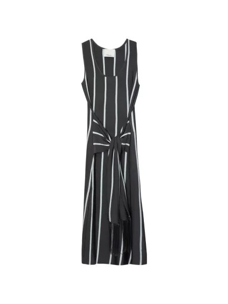 Rochie midi 3.1 Phillip Lim cu dungi până la genunchi de costum gri