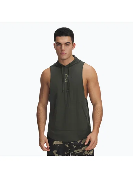 Under Armour Project Rock Snake SL мъжки суитшърт бароково зелено / байоу бяло