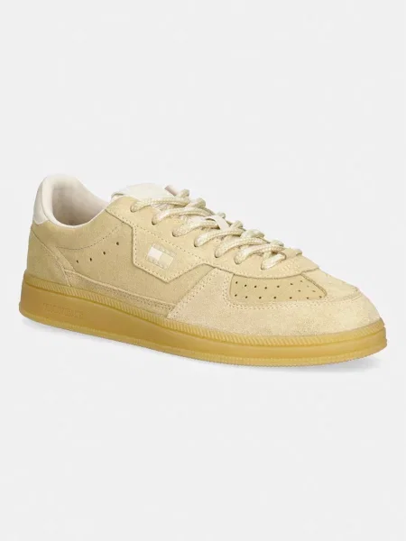 Tommy Jeans MU THE GREENWICH EDGE SUEDE sneakers pentru femei din piele întoarsă galben
