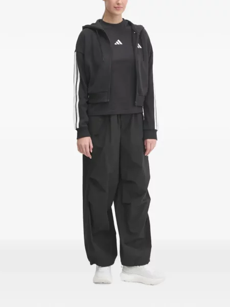 Ριγέ τρέξιμο μπλούζα Adidas από διχτυωτό κόκκινο