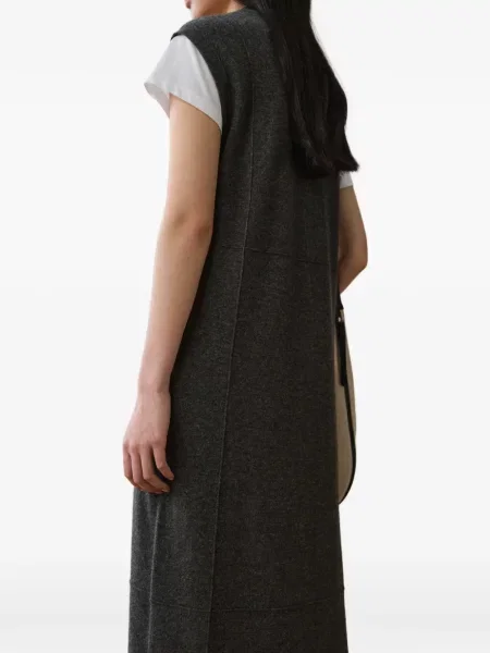 Rochie midi Less fără mâneci gri