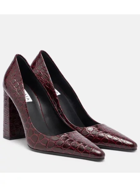 Pantofi cu toc Alaïa din piele bordo