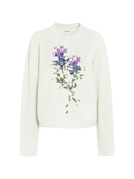 Cardigan Barrie din cașmir cu model floral verde