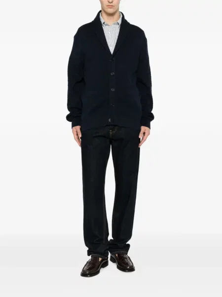Gulerat cardigan Gant tricotate albastru