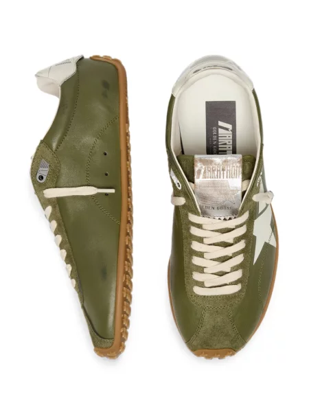 Sneakerși Golden Goose Running din piele verde