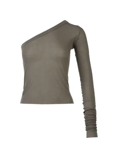 Top Rick Owens tricotate cu un umăr gol gri