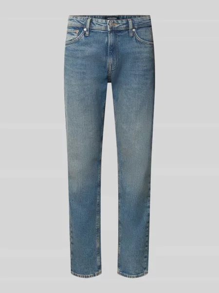 Jeansy o kroju tapered fit z wpuszczanymi model MIKE' Jack & Jones niebieski