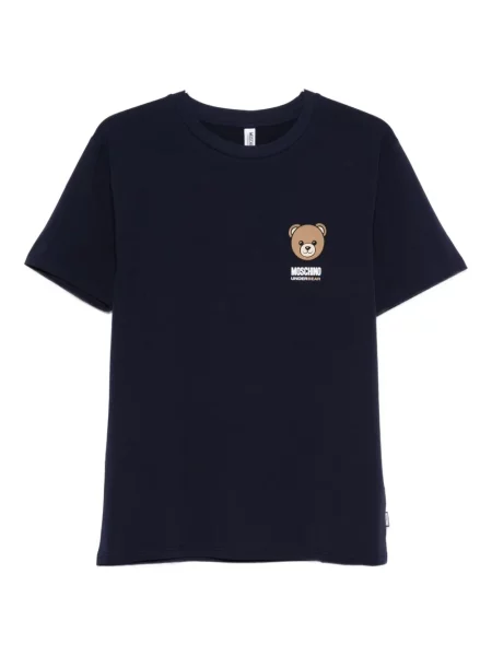 Tricou Moschino cu imagine cu decolteu rotund albastru