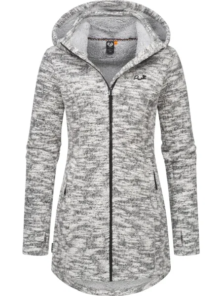 Ragwear Pletena jopa Lyshka siva bela