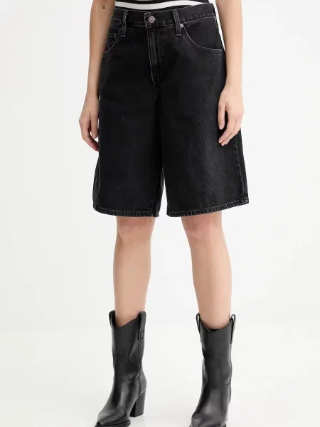 Szorty jeansowe Levi's z wysoką talią czarne