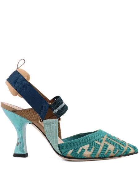 Pantofi cu toc Fendi cu imagine albastru