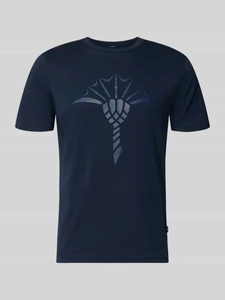 T-shirt z nadrukowanym motywem Joop! Collection granatowa