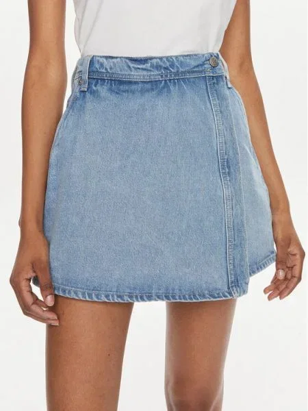 Pepe Jeans Pantaloni scurți de blugi Regular Skort Hw Dnm albastru