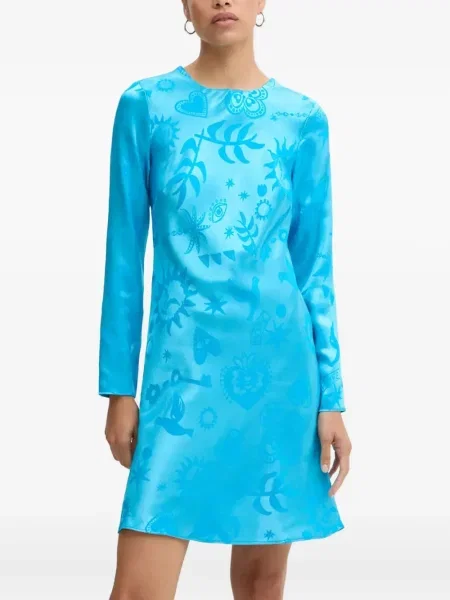 Rochie maxi Never Fully Dressed lungă de costum albastru