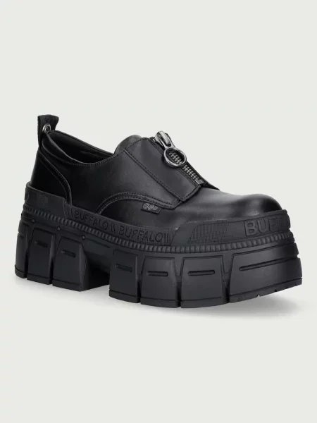 Buffalo mocasini pentru bărbați Gopher Front Zip Lo Bs negru