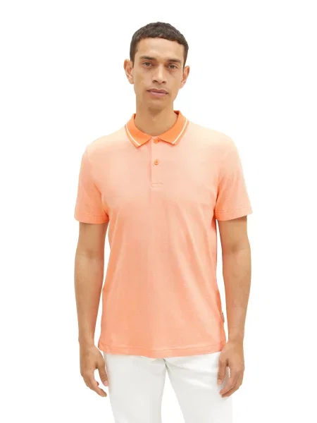 TOM TAILOR Tricou portocaliu deschis / alb