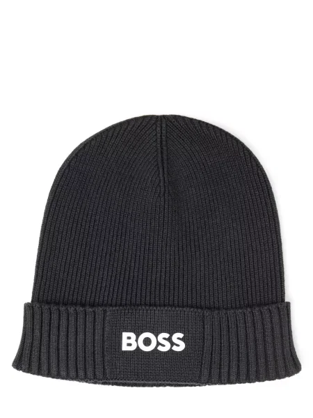 Boss Green czapka z domieszką wełny BOSS GREEN czarny