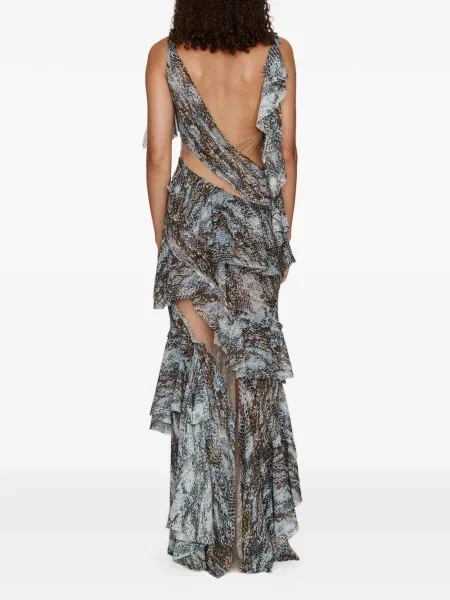 Rochie Christopher Esber cu volane de costum albastru