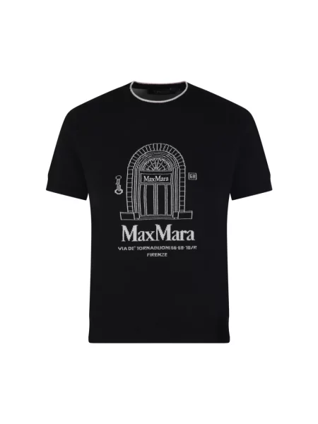 Koszulka Max Mara z okrągłym dekoltem czarna