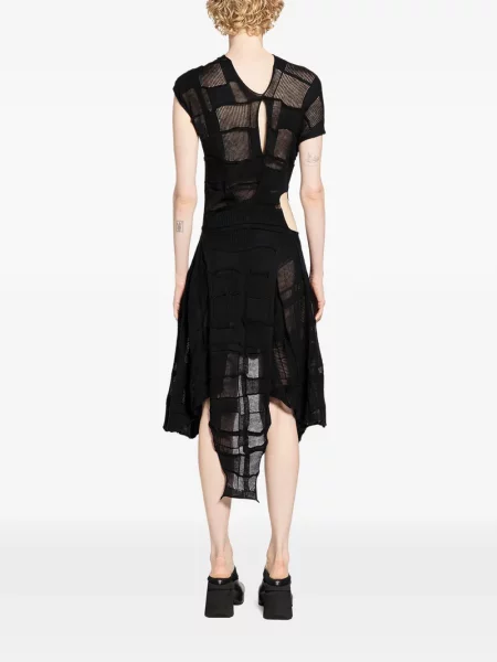 Kostkované kostkované šaty Halos černé