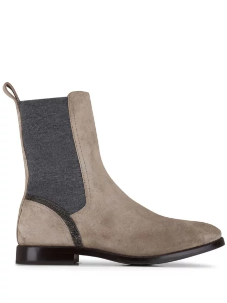 Botine chelsea Brunello Cucinelli din piele de căprioară